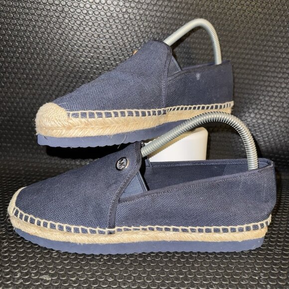 Michael KorsEspadrille Hastings Canvas Slip Navy Blue Shoes Women’s Size 7.5 - Picture 1 of 8